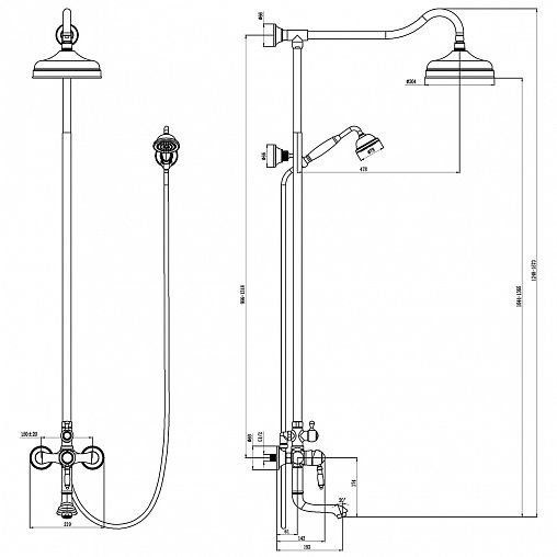 Душевая система Lemark Villa LM4862B, бронза фото