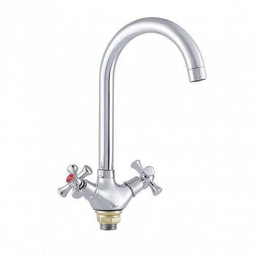 Смеситель для кухни Fauzt FZs-202-07, двухвентильный, хром фото