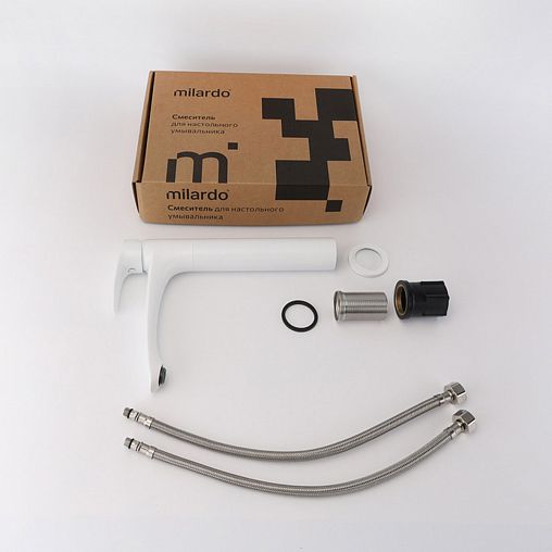 Смеситель для раковины Milardo Rora, белый матовый фото