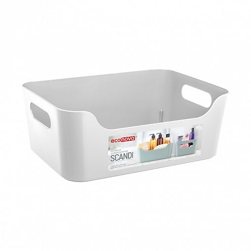 Корзина универсальная Econova Scandi, 270 x 190 x 105 мм, белая фото