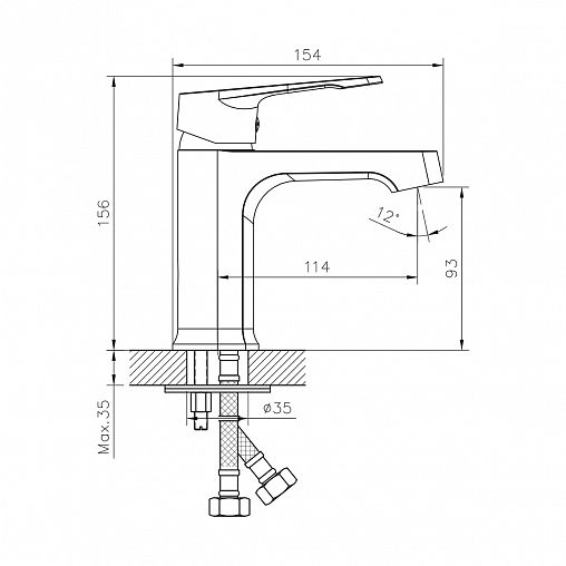 Смеситель для раковины с коротким изливом Decoroom DR23011, однорычажный, хром фото