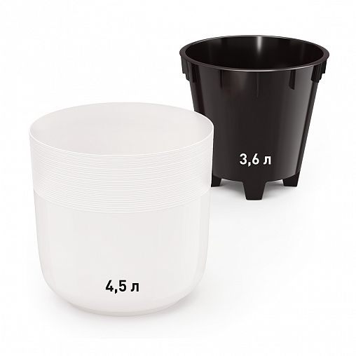 Горшок для цветов Альтернатива Линель, с автополивом, 4,5 л, белый фото