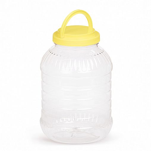 Банка для сыпучих продуктов ПЭТ Альтернатива, с ручкой, 5 л фото