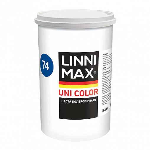 Колеровочная паста Linnimax Uni Color 74 Dunkelblau, 1 л фото