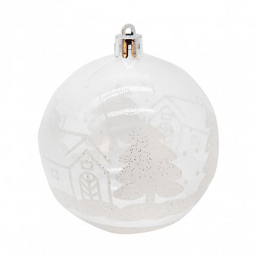 Набор елочных шаров, d 8 см, 3 шт, прозрачный фото