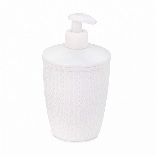 Дозатор для жидкого мыла Альтернатива Вязаное плетение, белый фото