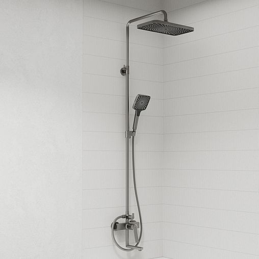 Душевая система с тропическим душем IDDIS Parker, графит фото