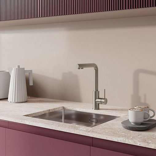 Смеситель для кухни IDDIS Rule, с подключением к фильтру, сатин фото