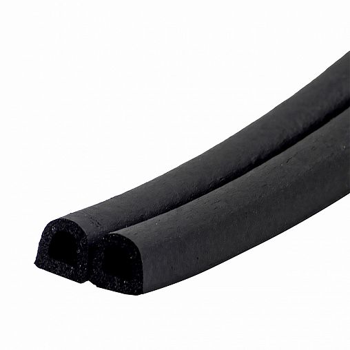 Уплотнитель D-профиль Tech-Top, 9 x 8 мм, бухта 100 м, черный фото