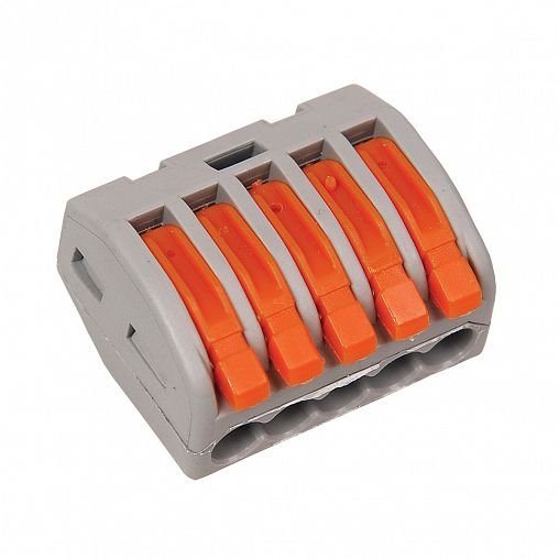 Клемма строительно-монтажная IEK СМК 222-415, на 5 проводов, 0,08 - 4 мм² фото