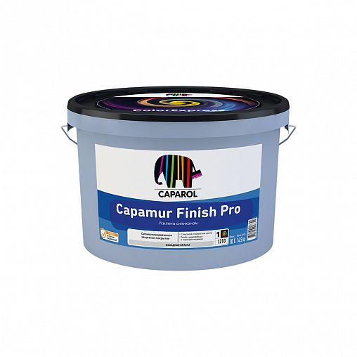Краска фасадная Caparol Capamur Finish Pro, база 1, белая, 10 л фото