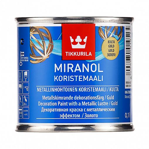 Краска декоративная с металлическим эффектом Miranol Koristemaali (Миранол) TIKKURILA 0,1 л золотист фото