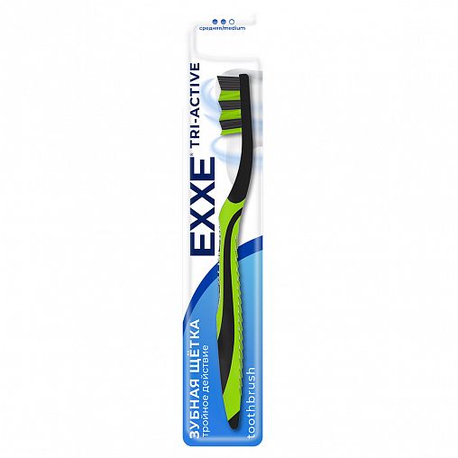 Зубная щетка EXXE Tri-active, средняя фото