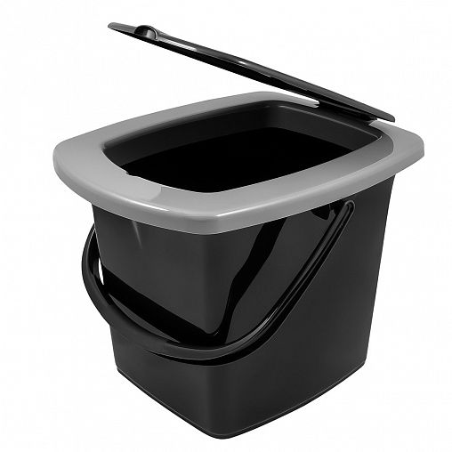 Ведро-туалет Plast Team, 16 л, черный фото