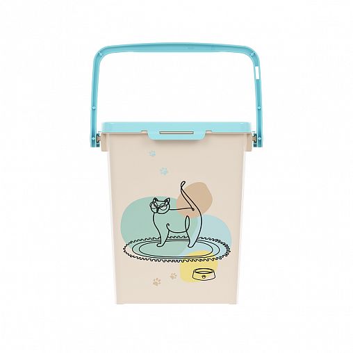 Контейнер для корма Альтернатива Cats, 22,5 x 18,5 x 24 см, 5,5 л, белый фото