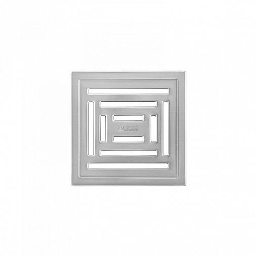 Трап для душа Berges Zentrum Uno, 100 x 100 мм, S-сифон боковой, нержавеющая сталь, матовый хром фото
