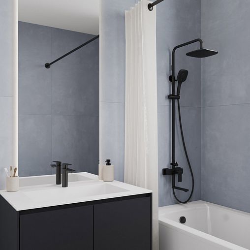 Смеситель для раковины с коротким изливом Milardo Maze, черный матовый фото