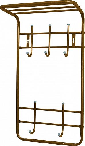 Вешалка настенная с полкой Nika, 5 крючков, 40 x 71 x 27 см, медный антик фото