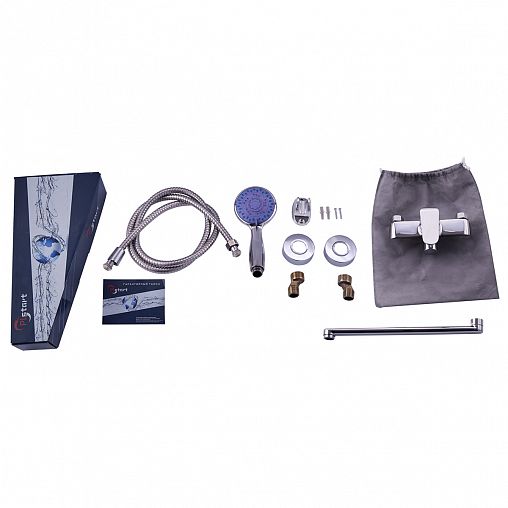 Смеситель для ванны с душем PLStart PD22082, с длинным изливом, хром фото