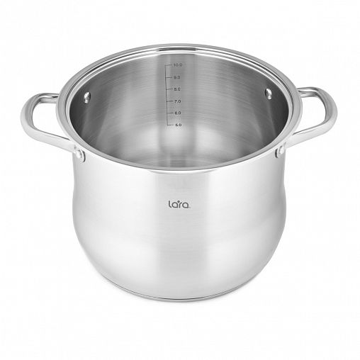 Кастрюля Lara Big Size с крышкой, нержавеющая сталь, 10,6 л фото
