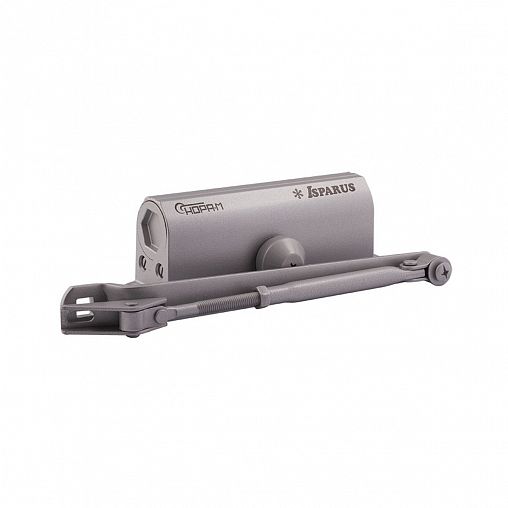 Доводчик дверной Нора-М 430F Isparus, для дверей 50 - 110 кг, с фиксацией, серый фото