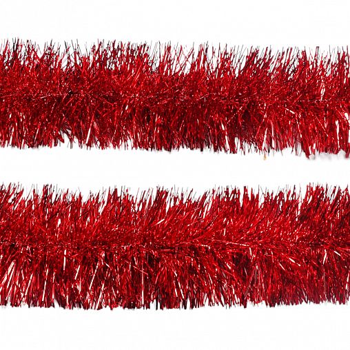 Мишура, 5 x 200 см, красная фото
