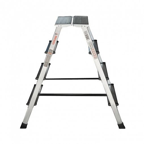Стремянка двухсторонняя Новая высота NV 2120, алюминиевая, 2 x 4 ступени, 2,88 м фото