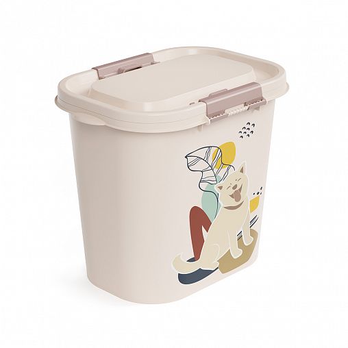 Контейнер для корма Альтернатива Dogs, 31 x 21 x 26,5 см, 10 л, бежевый фото