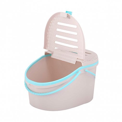 Переноска животных Альтернатива Мур-мяу, 45 x 37,5 x 41 см, светло-серая фото