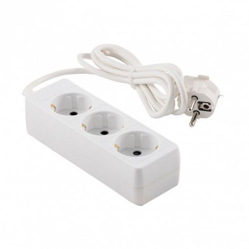 Удлинитель Engy Гранд, ПВС 3 x 0,75 мм, с заземлением, 3 розетки, 1,7 м, белый фото