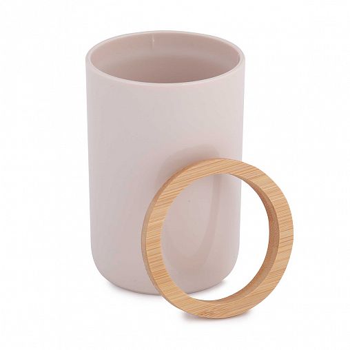 Стакан для зубных щеток Альтернатива Бамбук, бежевый фото