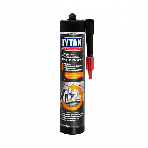 Каучуковый герметик для кровли Tytan Professional, 310 мл, черный фото