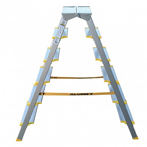 Стремянка двухсторонняя Alumet ASD 5206, алюминиевая, 2 x 6 ступеней, 1,39 м фото