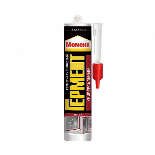 Нейтральный силиконовый герметик Момент Гермент, 280 мл, белый фото