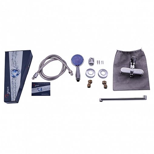 Смеситель для ванны с душем PLStart PD22085, с длинным изливом, хром фото Смеситель для ванны с душем PLStart PD22085, с длинным изливом, хром фото