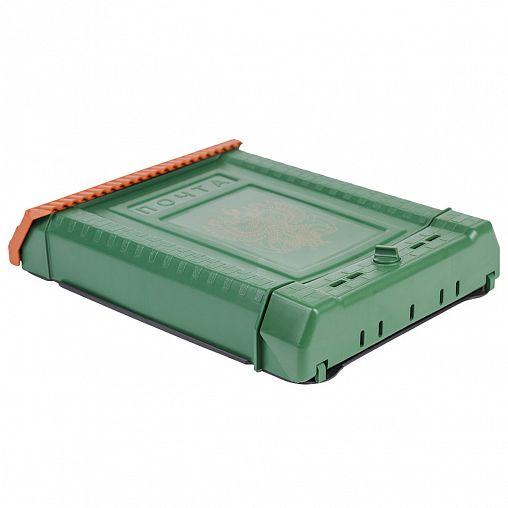 Почтовый ящик Цикл Премиум с пластиковой защелкой и накладкой, зеленый фото