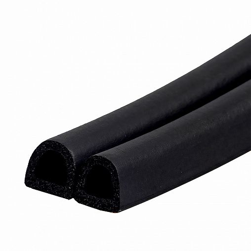 Уплотнитель промышленный D-профиль Tech-Top, 10 x 12 мм, бухта 50 м, черный фото