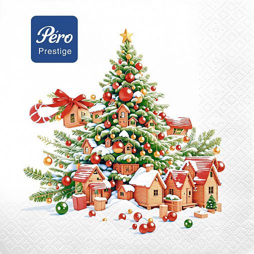 Салфетки бумажные сервировочные Pero Prestige Сказочный город, трехслойные, 20 шт фото