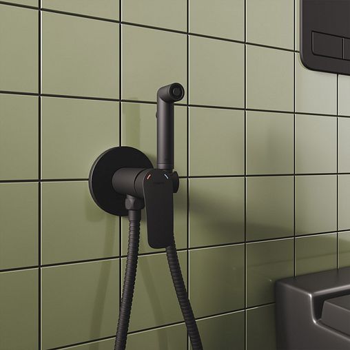 Встраиваемый гигиенический душ со смесителем Milardo Rora, черный матовый фото