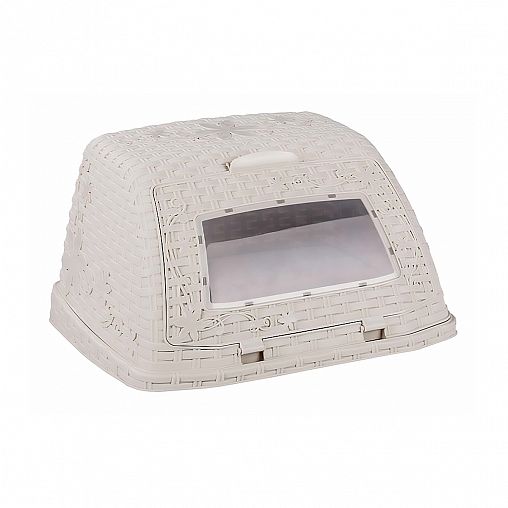 Хлебница Альтернатива Плетенка, 32,5 x 26 x 19 см, слоновая кость фото