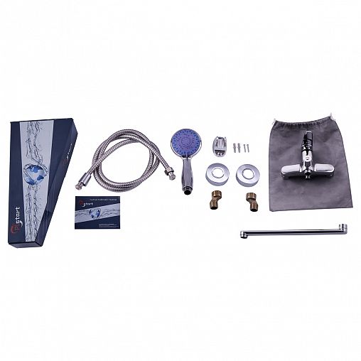 Смеситель для ванны с душем PLStart PD22072, с длинным изливом, хром фото