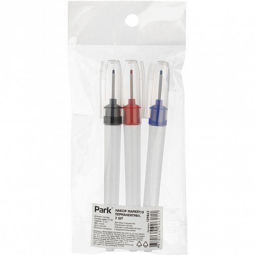 Маркер перманентный разметочный Park, с длинным стержнем, 3 шт фото