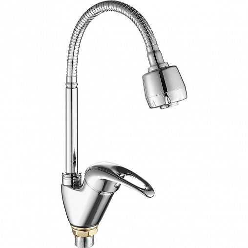 Смеситель для кухни Fashun A4303, с гибким изливом, хром фото