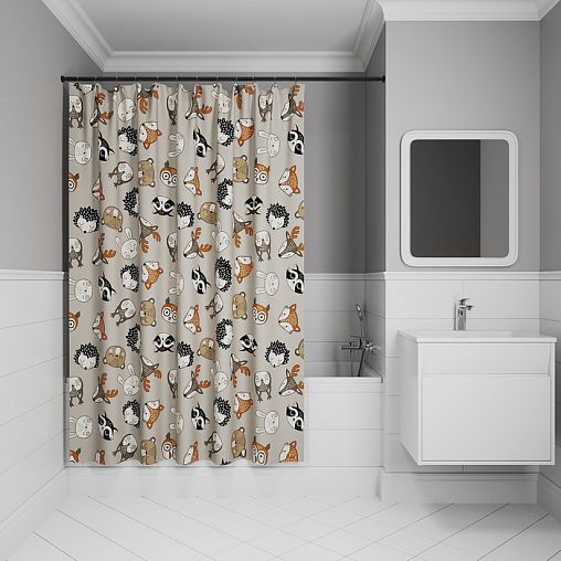 Штора для ванной IDDIS BA02P18i11, 200 x 180 см, полиэстер фото