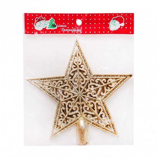 Верхушка на елку Звезда, 15 x 15 см, золото фото