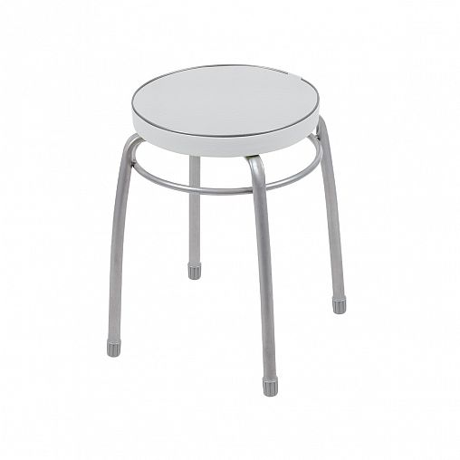 Табурет Nika Фабрик 1,мягкое круглое сиденье, d 32 см, светло-серый фото