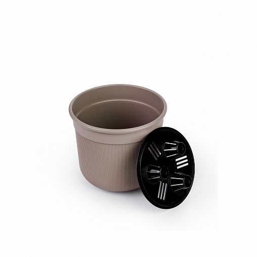 Горшок для цветов Альтернатива Сканди, 1 л, какао фото Горшок для цветов Альтернатива Сканди, 1 л, какао фото