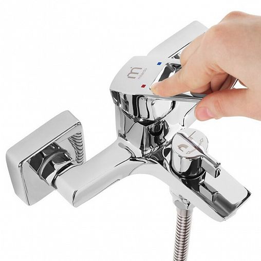 Смеситель для ванны с душем Milardo Atlantic, с керамическим дивертором, хром фото