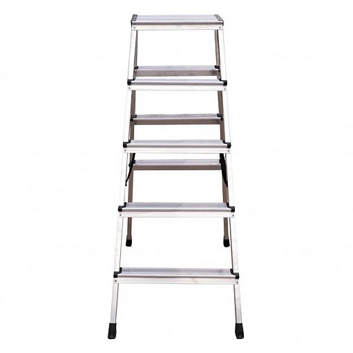Стремянка двухсторонняя Новая высота NV 2120, алюминиевая, 2 x 5 ступеней, 3,1 м фото