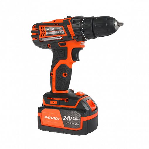 Дрель-шуруповерт аккумуляторная Patriot BR 241ES, 24 В, 2 x 2 Ач Li-ion, с 2 АКБ и ЗУ фото